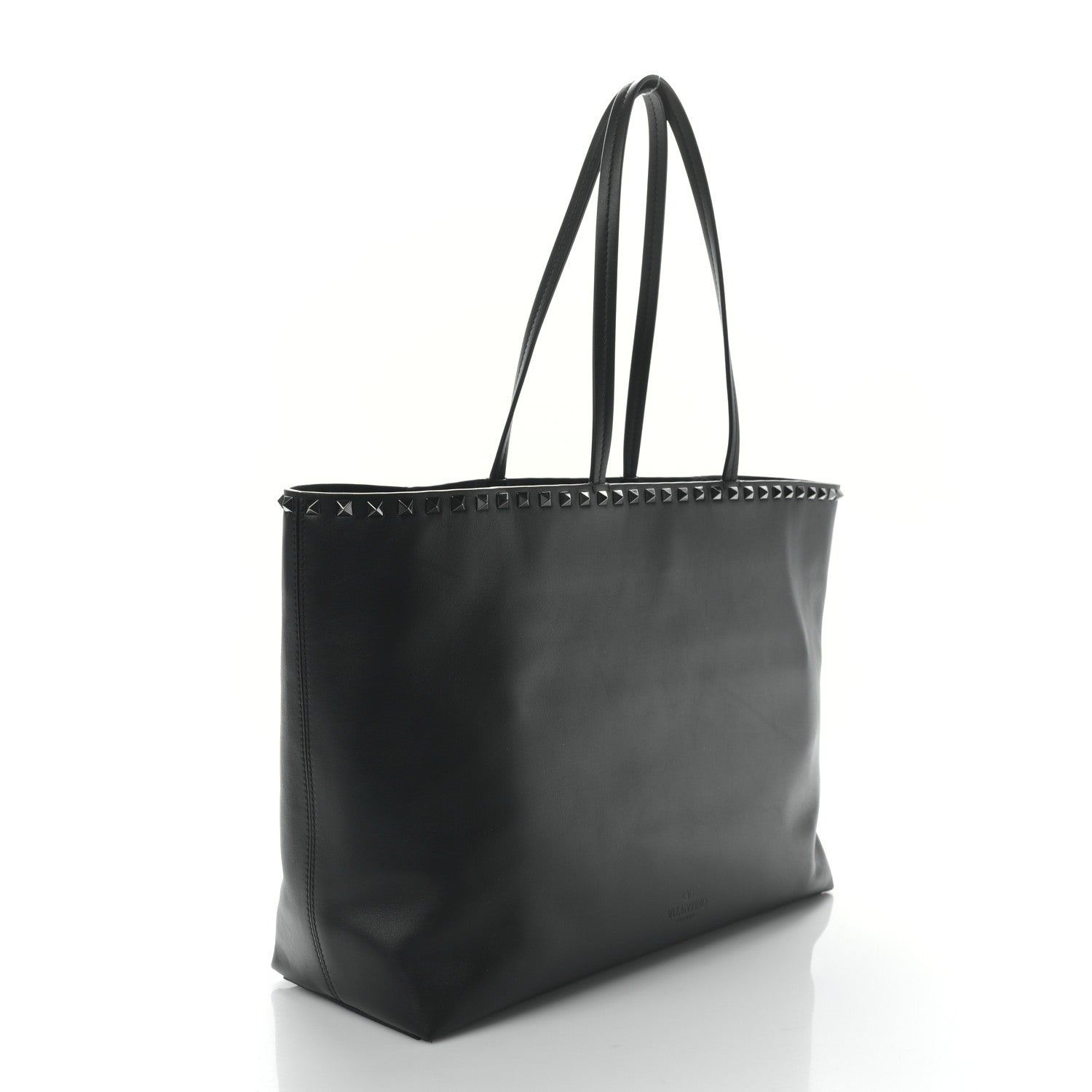 Valentino Garavani X UNDERCOVER Calfskin Print Rockstud Shoulder Tote Black 3 of 8