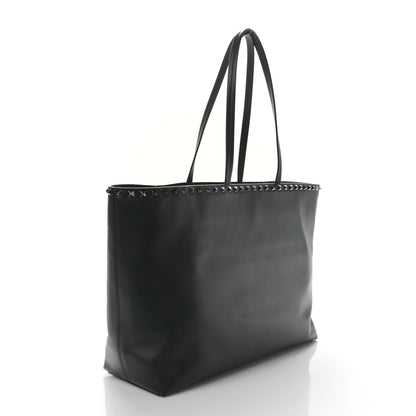Valentino Garavani X UNDERCOVER Calfskin Print Rockstud Shoulder Tote Black 3 of 8