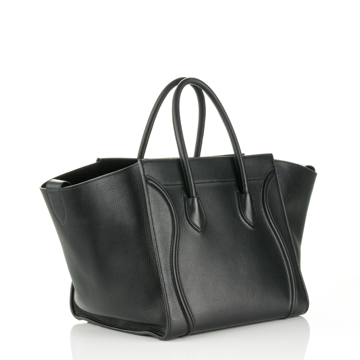 Grained Calfskin Medium Phantom Luggage Black