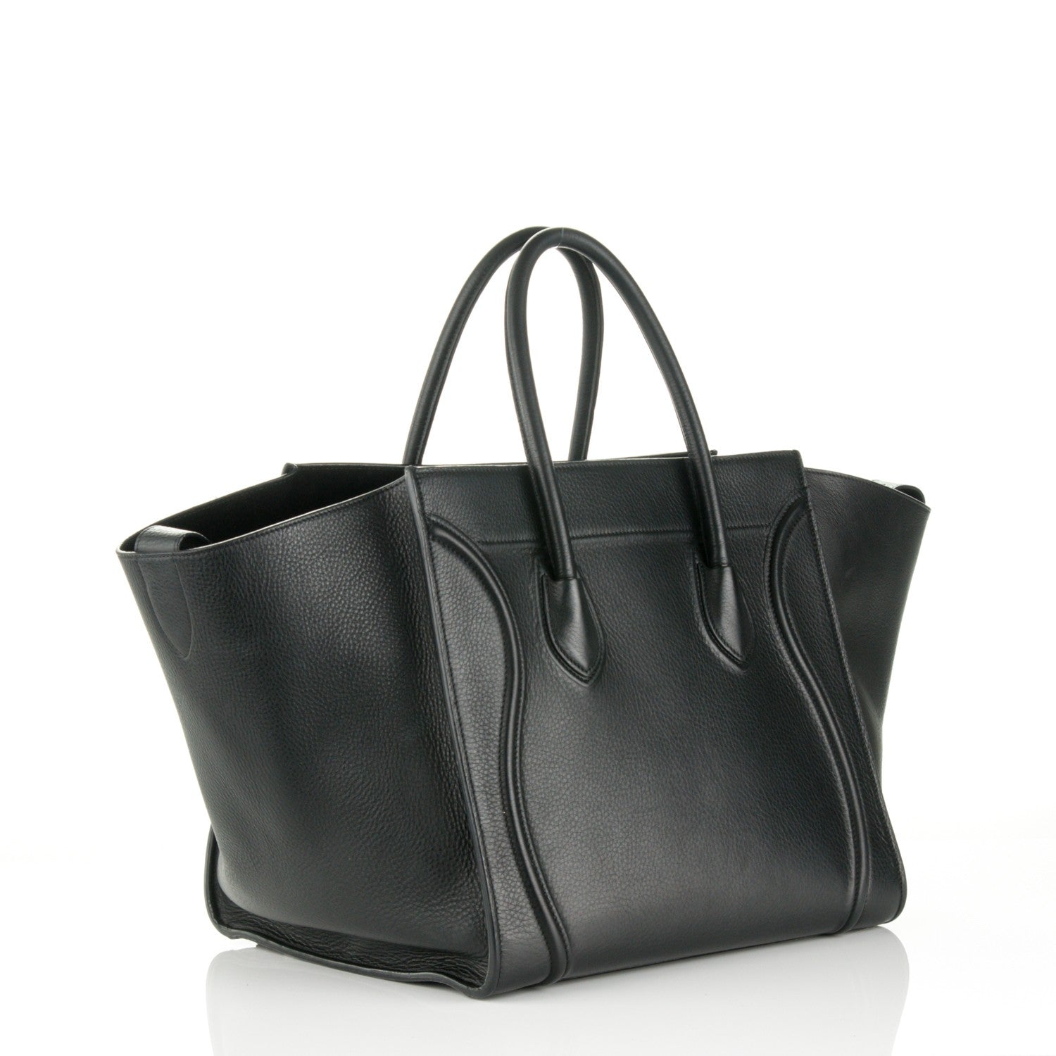 Celine Grained Calfskin Medium Phantom Luggage Black 3 of 8