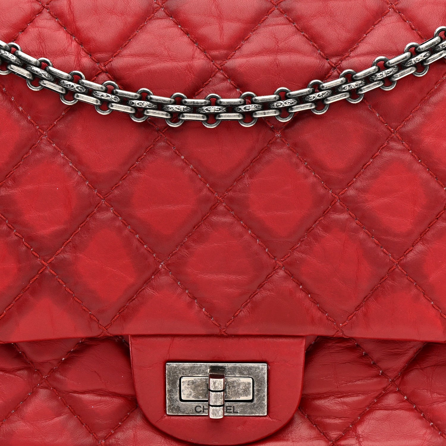 Chanel Aged Calfskin Quilted 2.55 Reissue 226 Flap Red 8 of 14