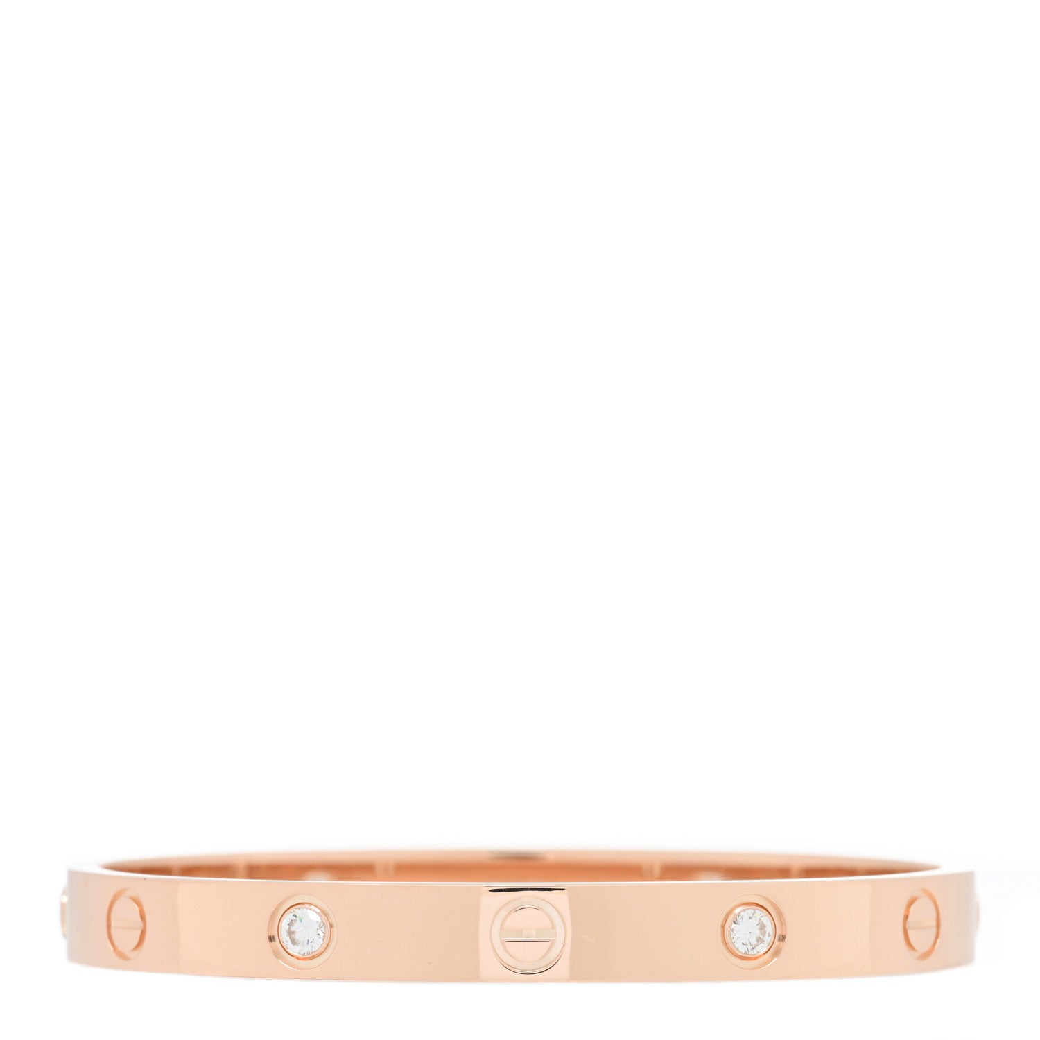 Cartier 18K Pink Gold 4 Diamond LOVE Bracelet 16 1 of 4