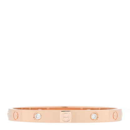 Cartier 18K Pink Gold 4 Diamond LOVE Bracelet 16 1 of 4