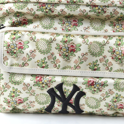 Gucci X MLB Satin Floral Print NY Yankees Patch Convertible Belt Bag Ivory Green 10 of 10