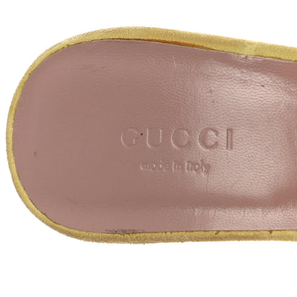 Gucci Crystal Kid Scamosciato Mallory Slingback Sandals 39.5 Transparent Mimosa Flower 8 of 9