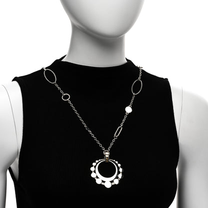 John Hardy Sterling Silver 18K Yellow Gold Dot Open Circle Pendant Necklace 2 of 4