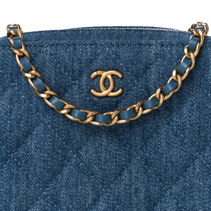 Chanel Denim Quilted CC Pearl Crush Camera Case Blue 9 of 12