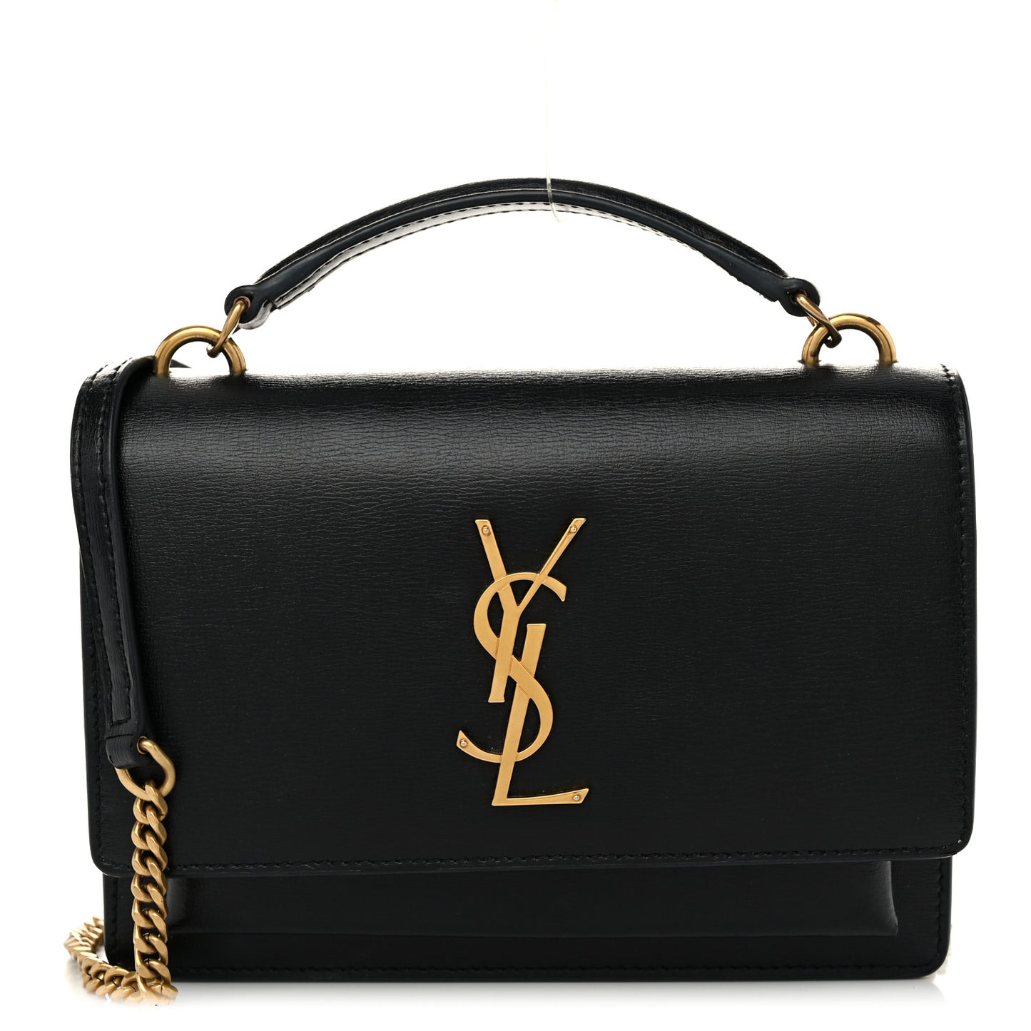 Calfskin Monogram Sunset Chain Wallet Black