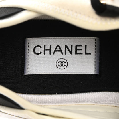 Chanel Calfskin Suede CC Sneakers 39 White Black 7 of 9
