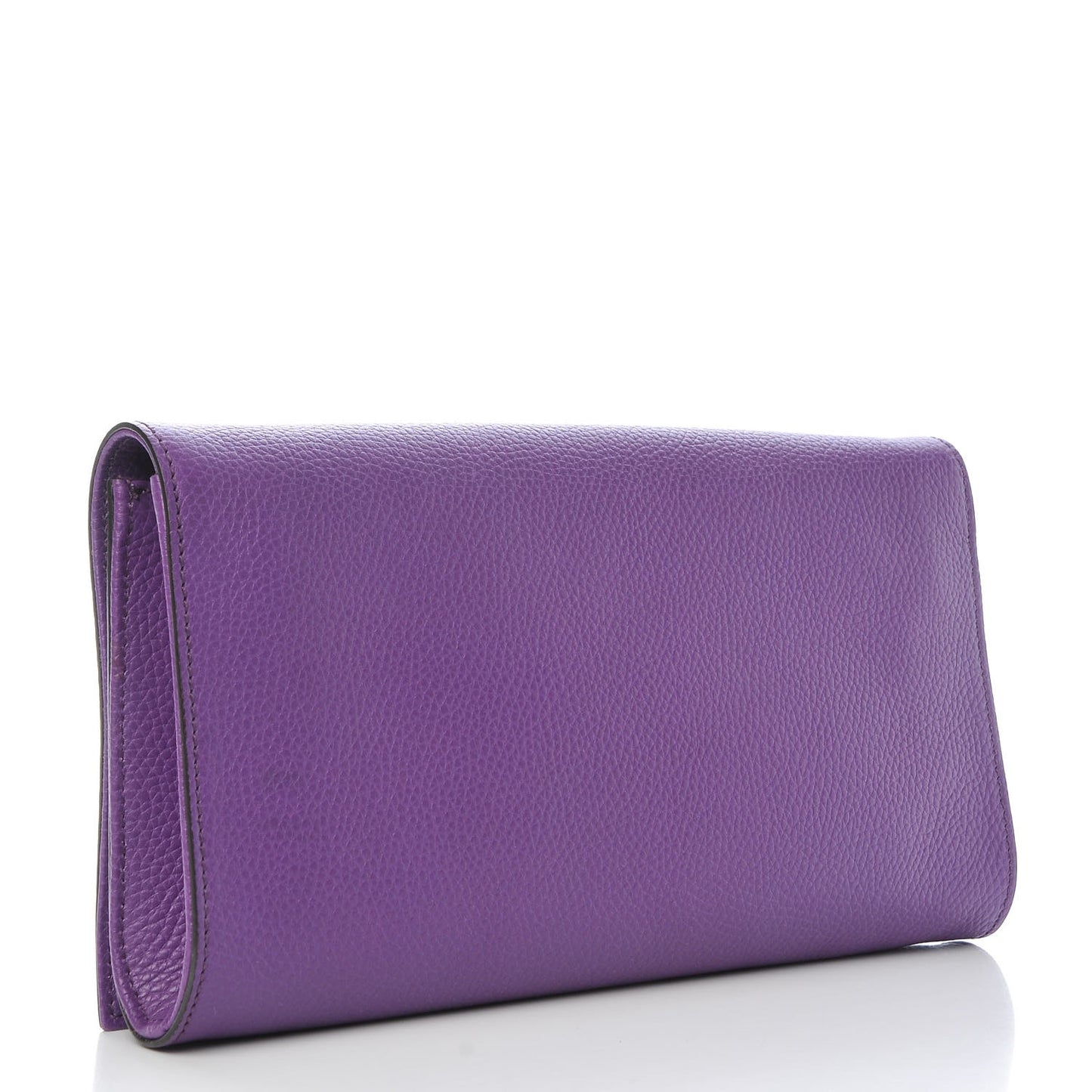 Pebbled Calfskin Medium Soho Clutch Shine Purple
