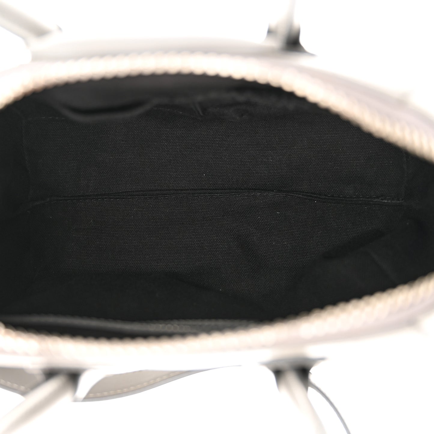 Shiny Lord Calfskin Mini Antigona Pearl Grey