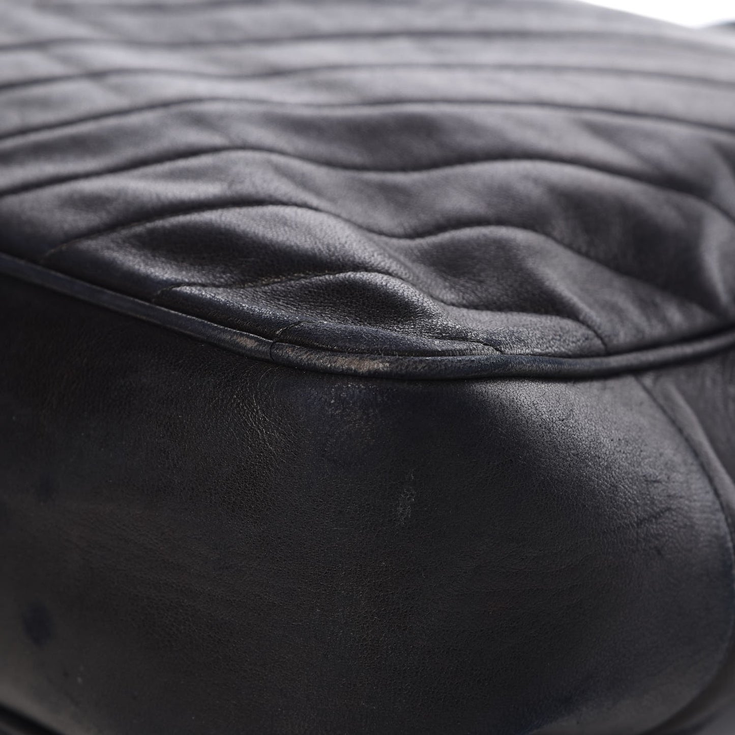 Lambskin Chevron Quilted Tote Black