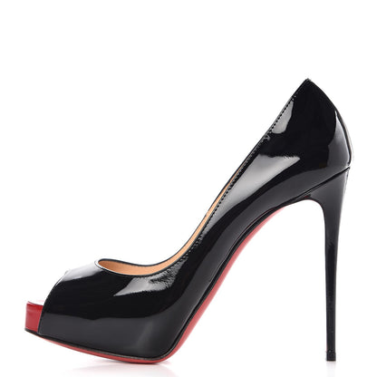 Christian Louboutin Patent New Very Prive 120 Pumps 36.5 Black Red 1 of 8