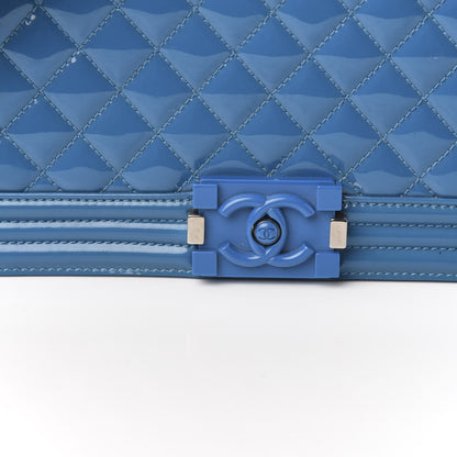 Chanel Patent Calfskin New Medium Plexiglass Boy Flap Blue 10 of 10