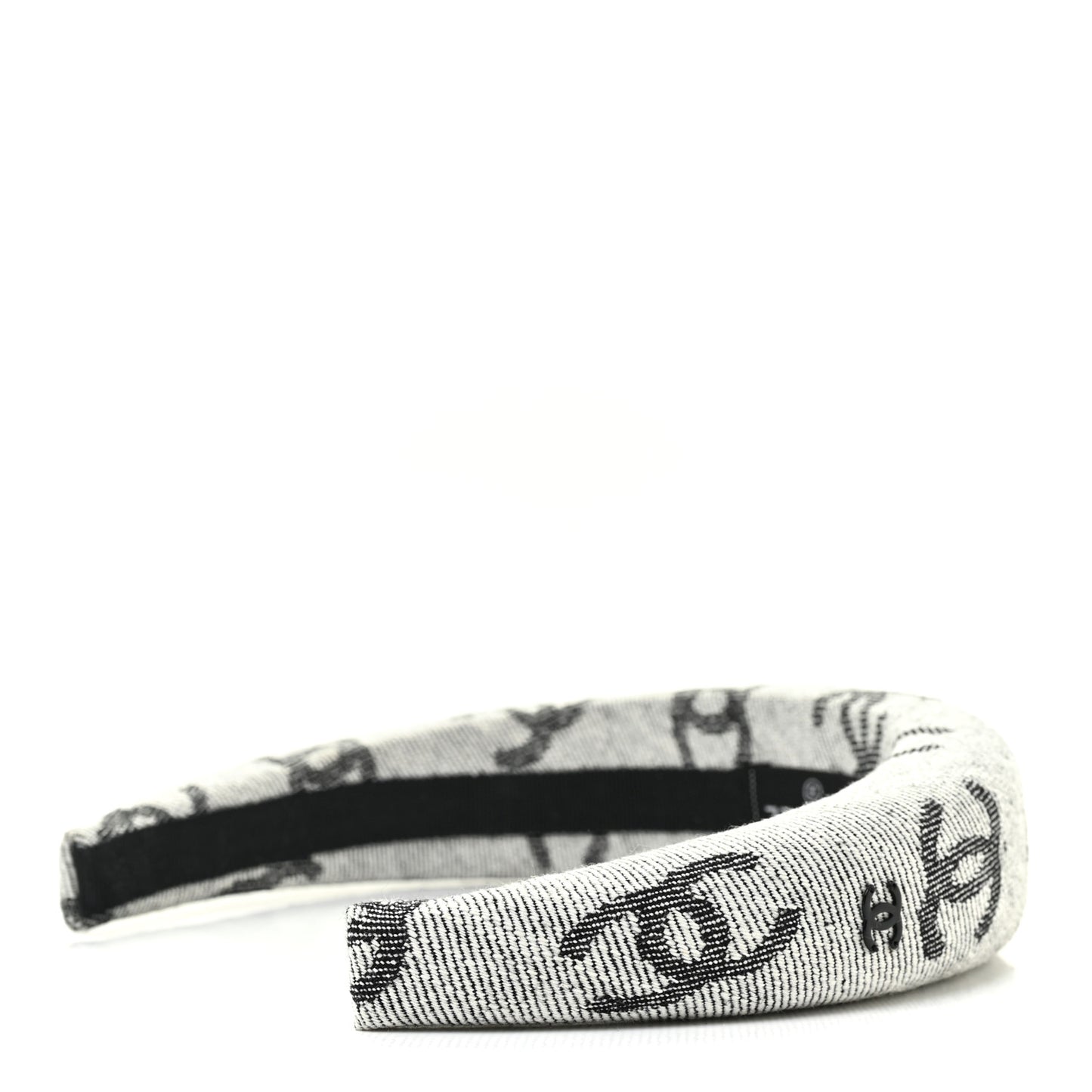 Denim CC Headband White Black