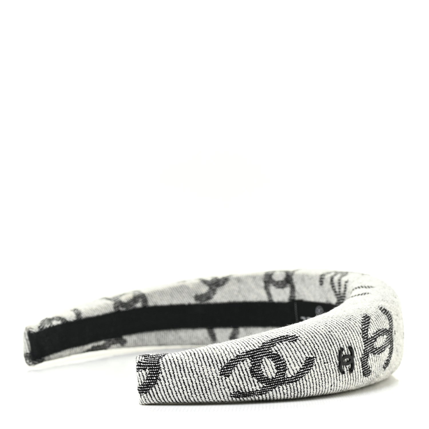 Chanel Denim CC Headband White Black 3 of 4
