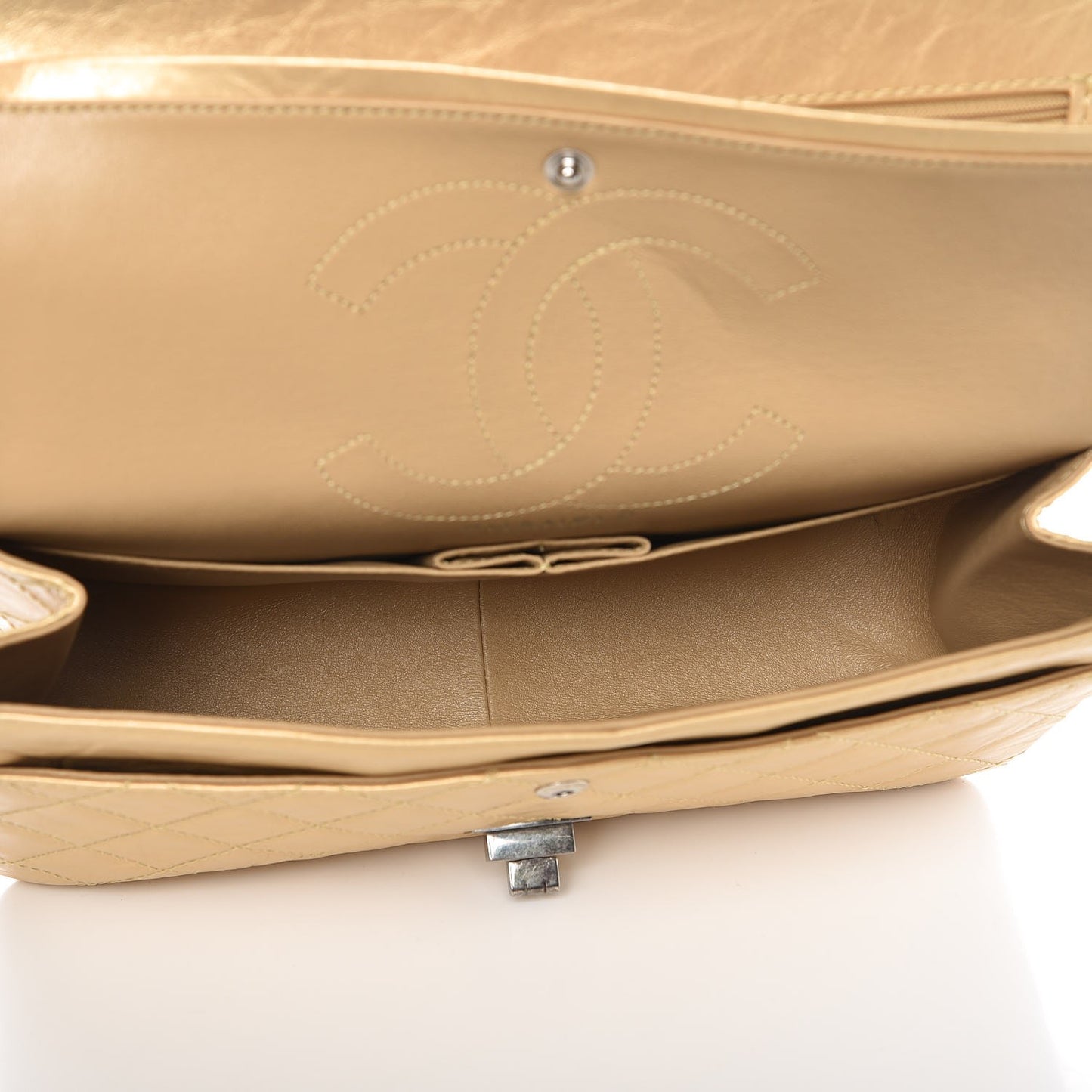 Metallic Aged Calfskin Quilted 2.55 Reissue 226 Flap Gold