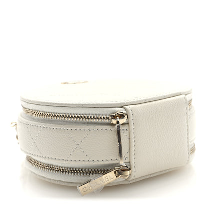Chanel Caviar Quilted Round Handle With Care Vanity With Chain White 4 of 12
