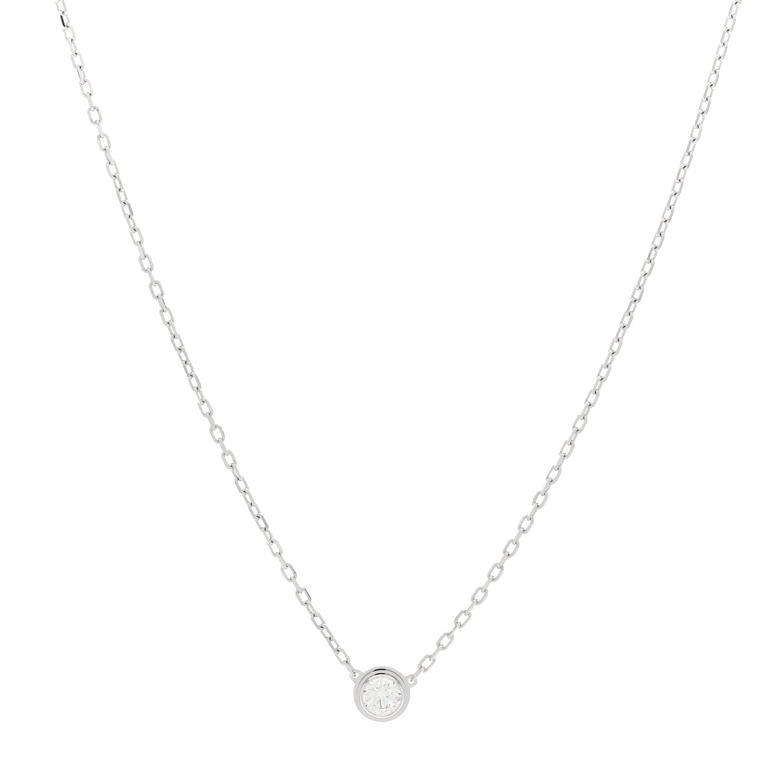 Cartier 18K White Gold Diamond LM D'Amour Pendant Necklace 1 of 4