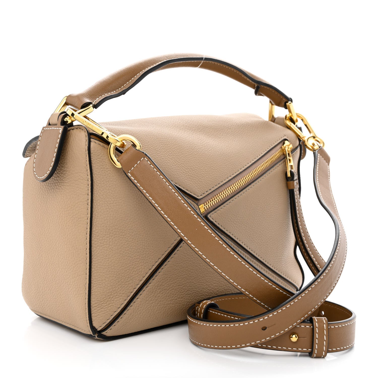 Loewe Grained Calfskin Small Puzzle Bag Sand Mink 3 of 9