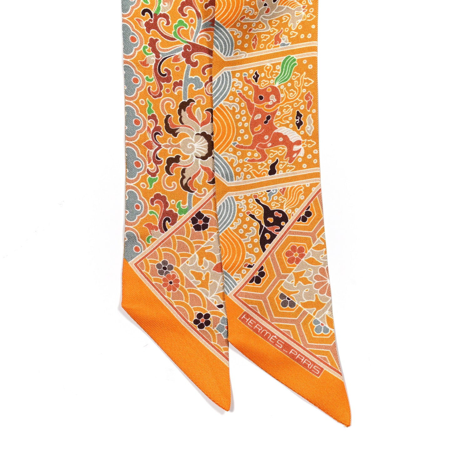 Silk Collections Imperiales Twilly Bouton D'Or Miel Vert