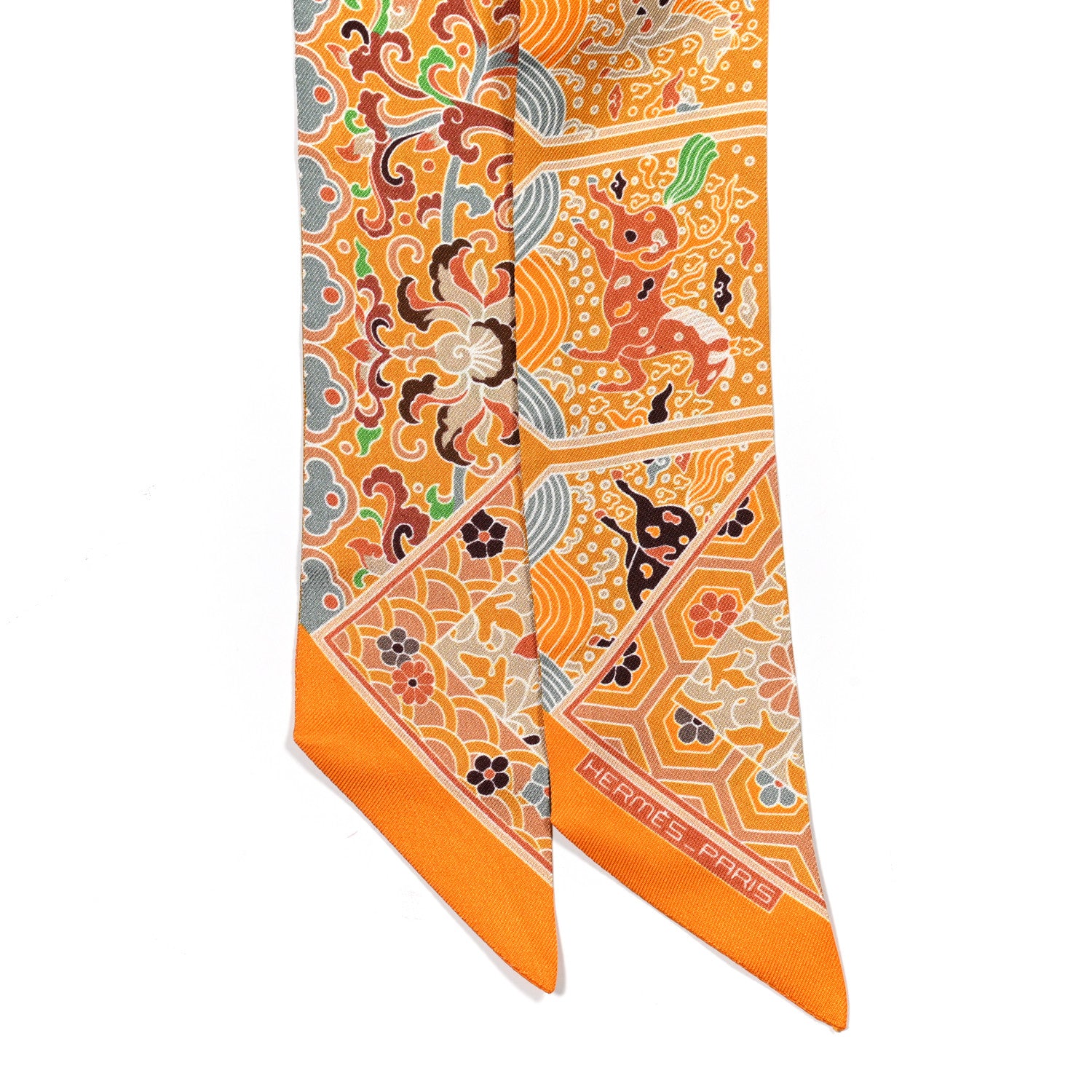 Hermes Silk Collections Imperiales Twilly Bouton D'Or Miel Vert 4 of 4