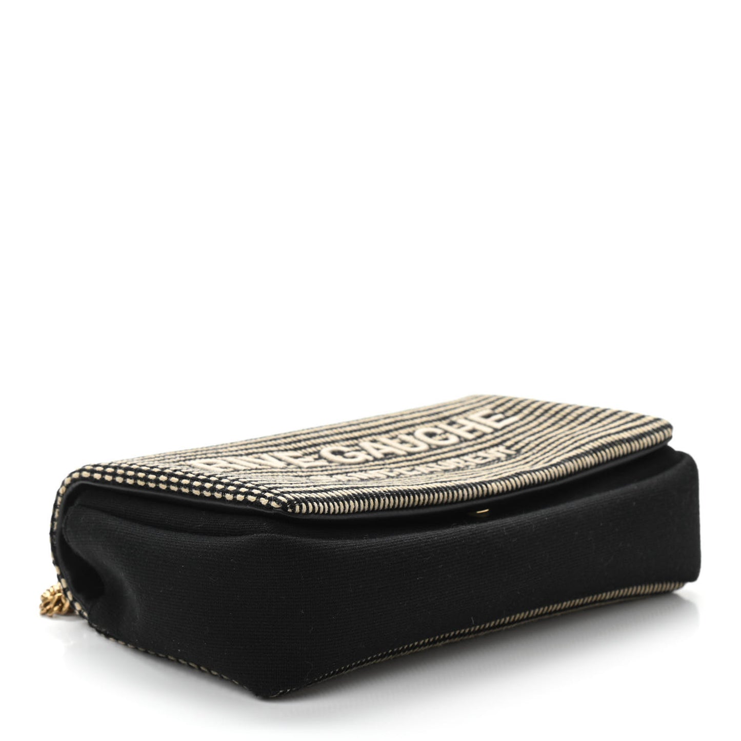Cotton Embroidered Rive Gauche Noe Chain Bag Black Beige