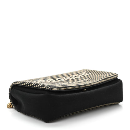 Saint Laurent Cotton Embroidered Rive Gauche Noe Chain Bag Black Beige 4 of 9