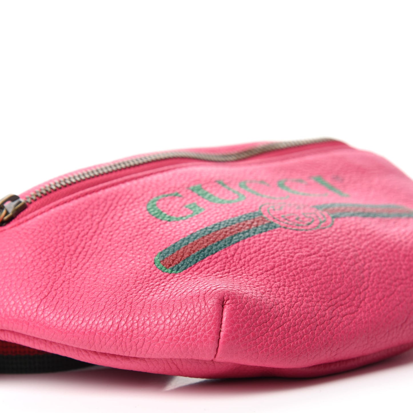 Grained Calfskin Small Logo Belt Bag Box Pink Green