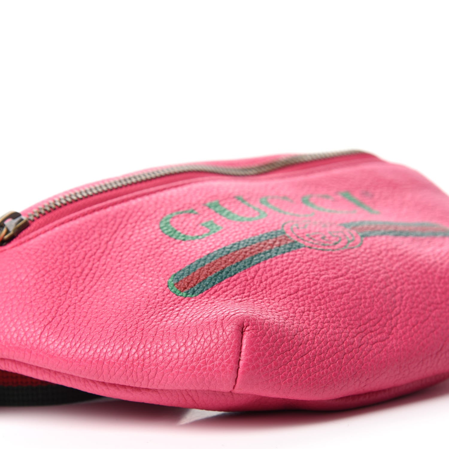 Gucci Grained Calfskin Small Logo Belt Bag Box Pink Green 7 of 11