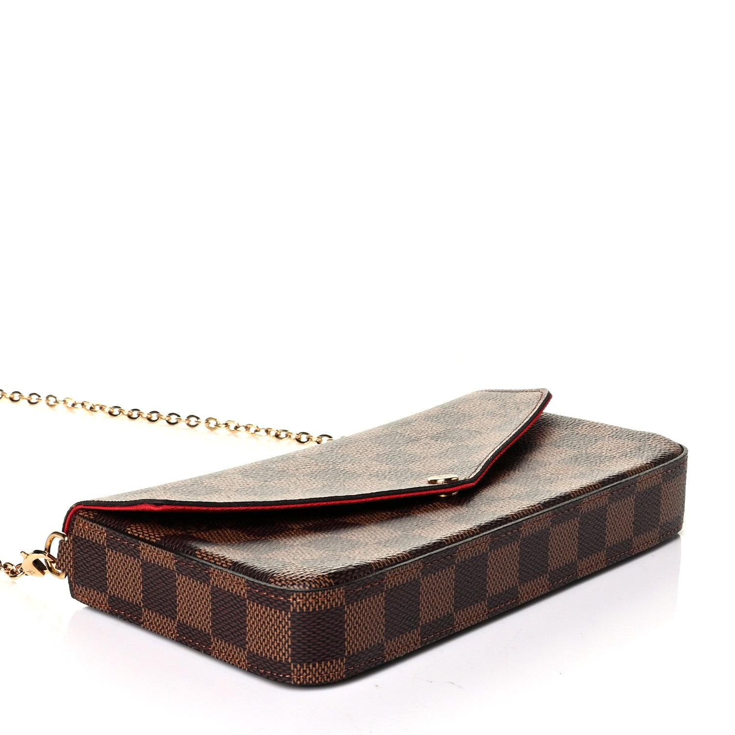 Louis Vuitton Damier Ebene Pochette Felicie Chain Wallet 3 of 7
