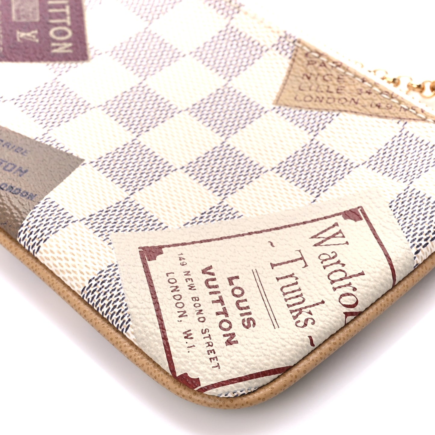 Damier Azur Trunks Labels Pochette Milla MM
