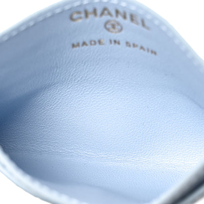 Chanel Calfskin Crocodile Embossed Crococo Card Holder Light Blue 5 of 8
