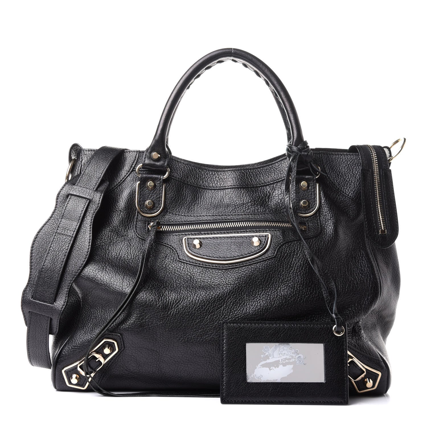 Balenciaga Chevre Gold Metallic Edge Hardware Velo Black 1 of 16