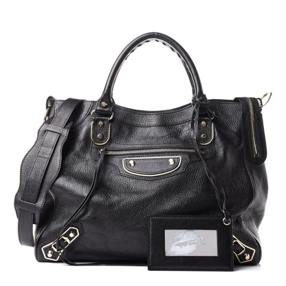 Balenciaga Chevre Gold Metallic Edge Hardware Velo Black 1 of 16