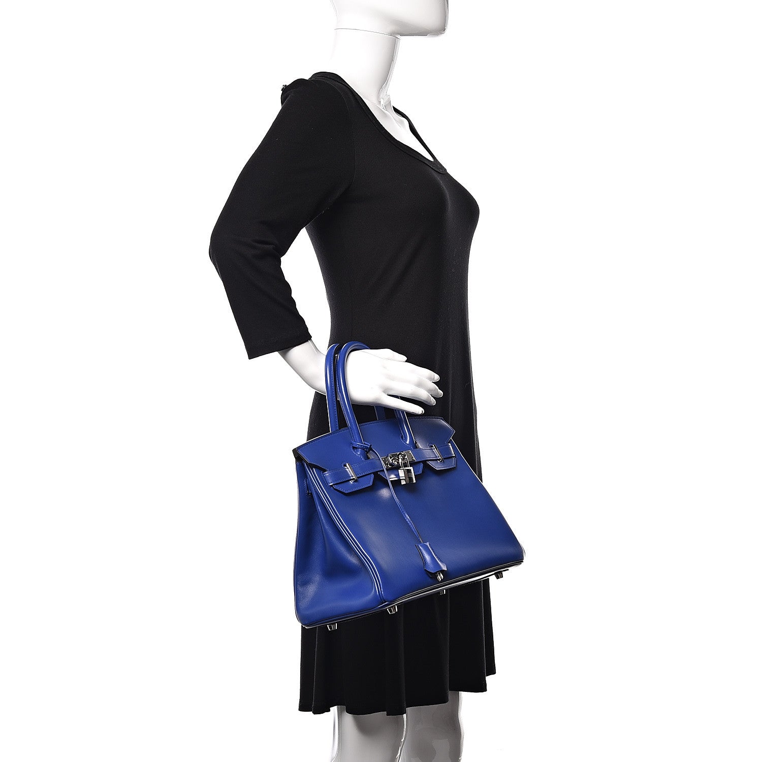 Hermes Tadelakt Birkin 30 Bleu Electrique 2 of 35