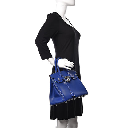 Hermes Tadelakt Birkin 30 Bleu Electrique 2 of 35