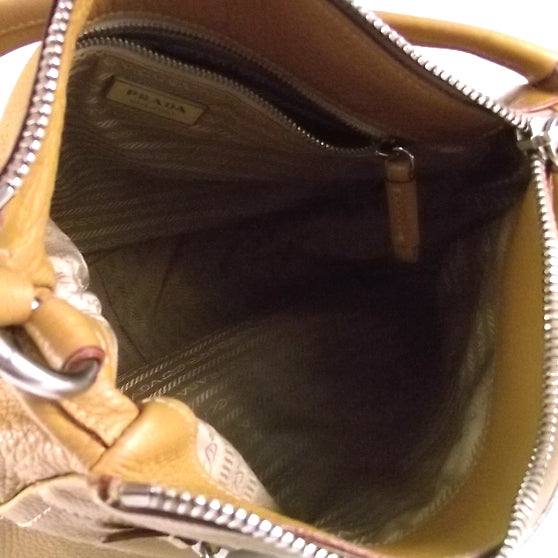 Prada Leather Semitracolla Shoulder Bag Tan 6 of 8
