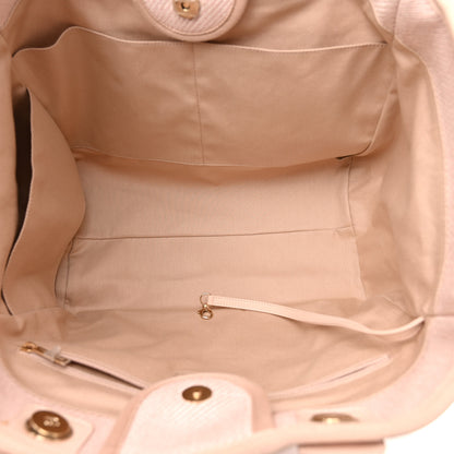Chanel Mixed Fibers Calfskin Medium Deauville Tote Beige 5 of 10