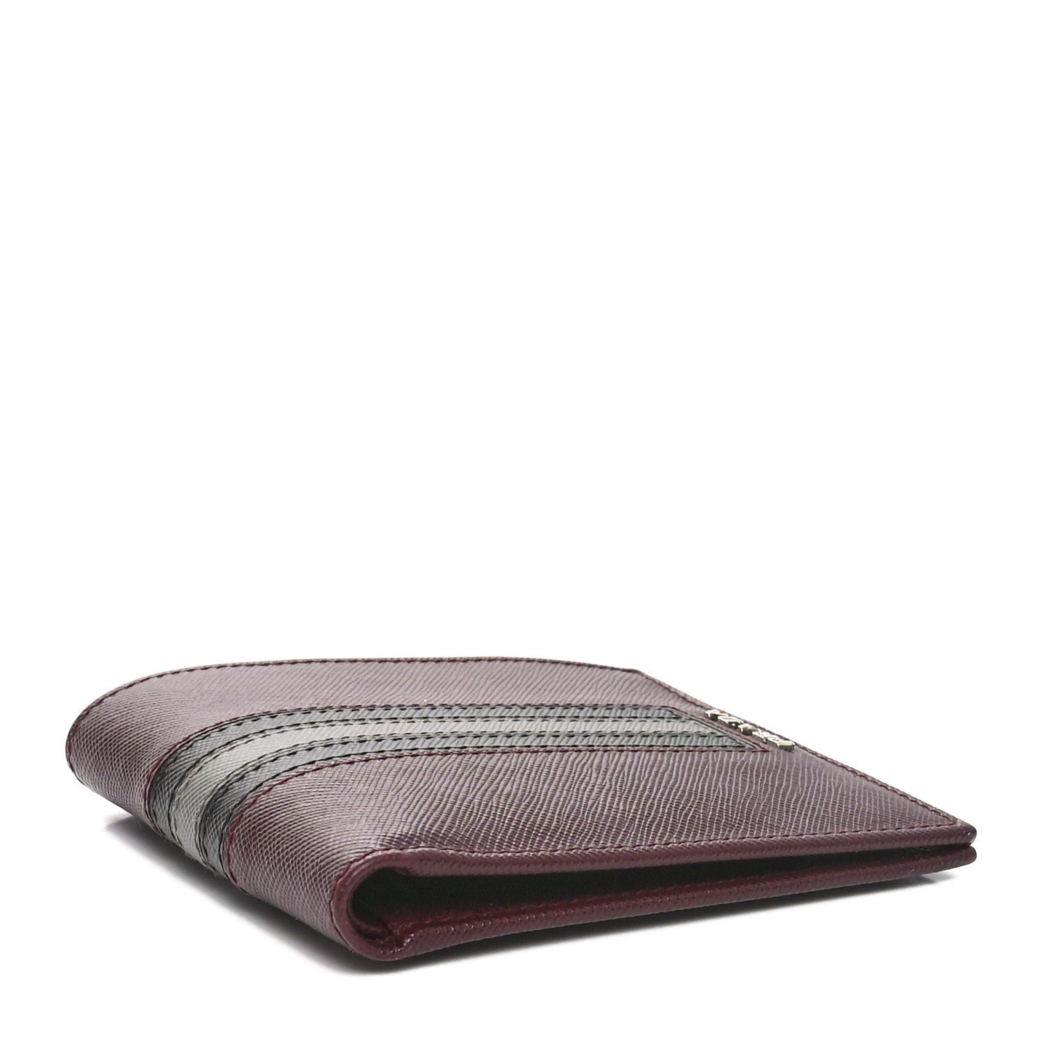 Prada Saffiano Tri-Color Bi-Fold Wallet Granato 4 of 10