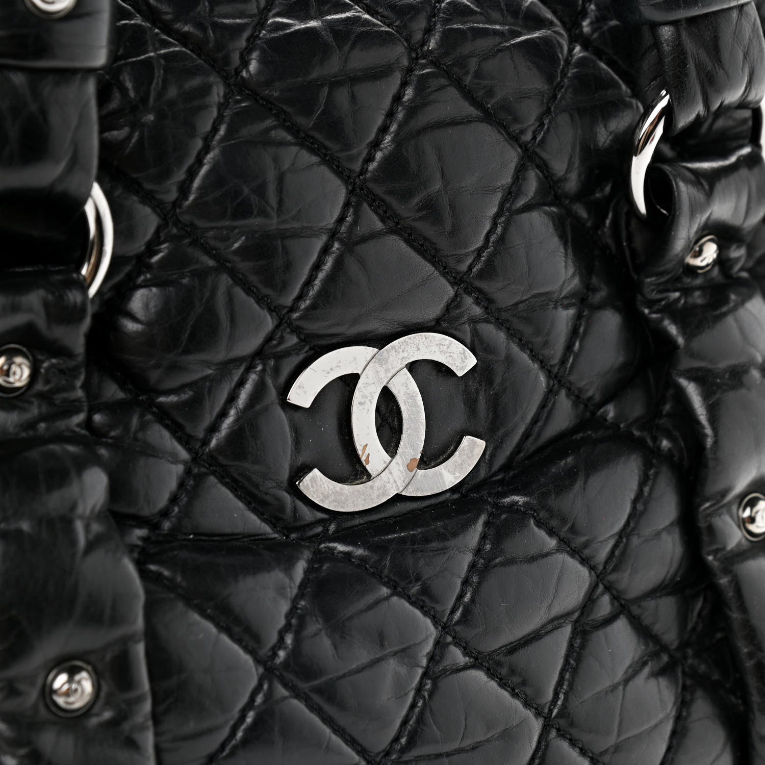 Chanel Lambskin Vintage Ligne Lady Braid Tote Black 13 of 15