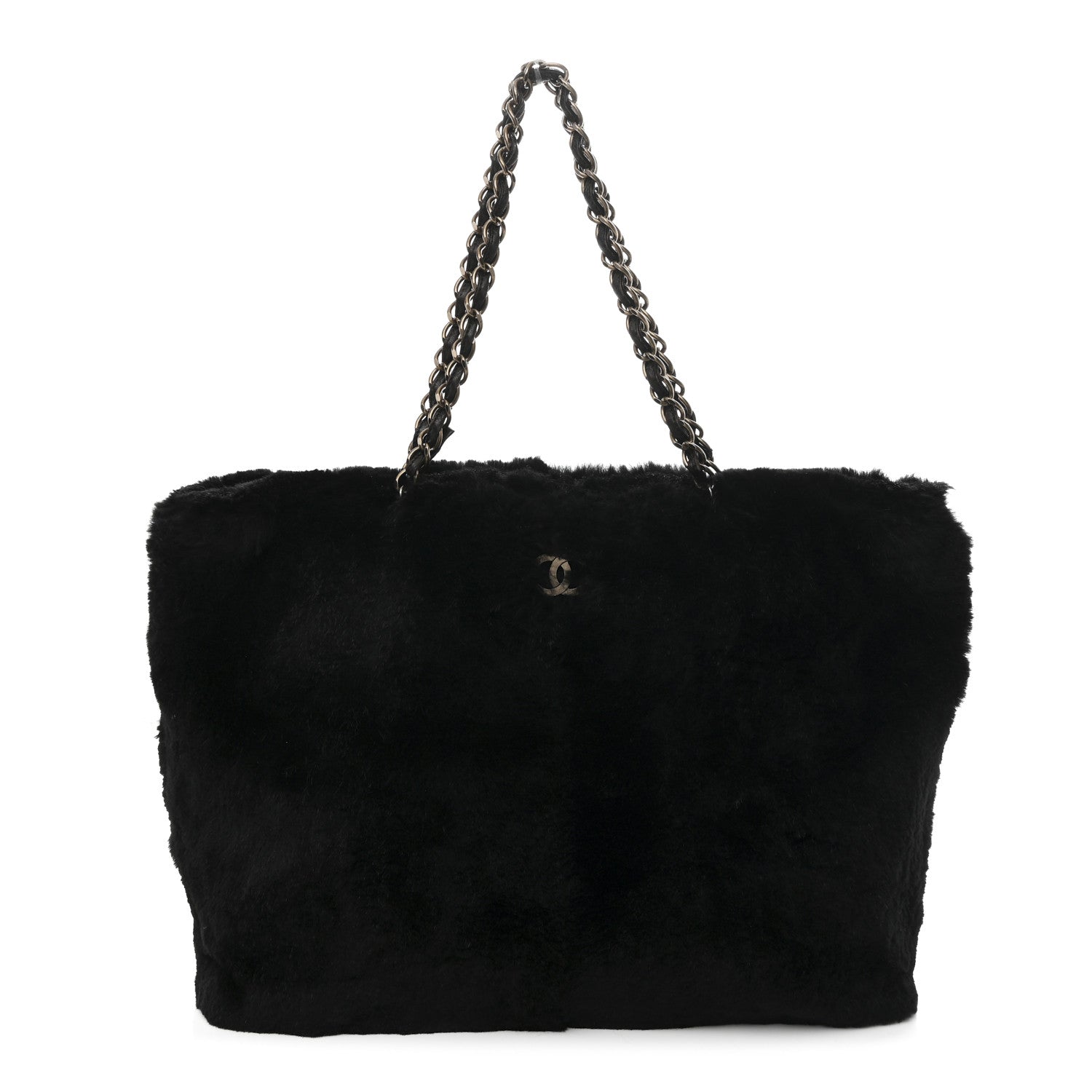 Chanel Orylag Rabbit Fur CC Tote Black 1 of 10