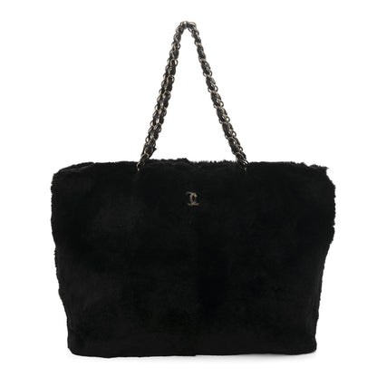 Chanel Orylag Rabbit Fur CC Tote Black 1 of 10