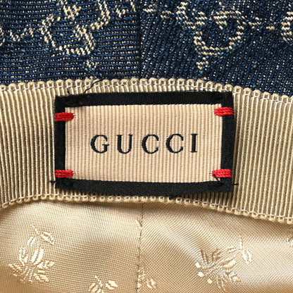 Gucci Washed Jacquard Denim Nappa GG Monogram Oscar Bucket Hat S Denim Cuir 8 of 10