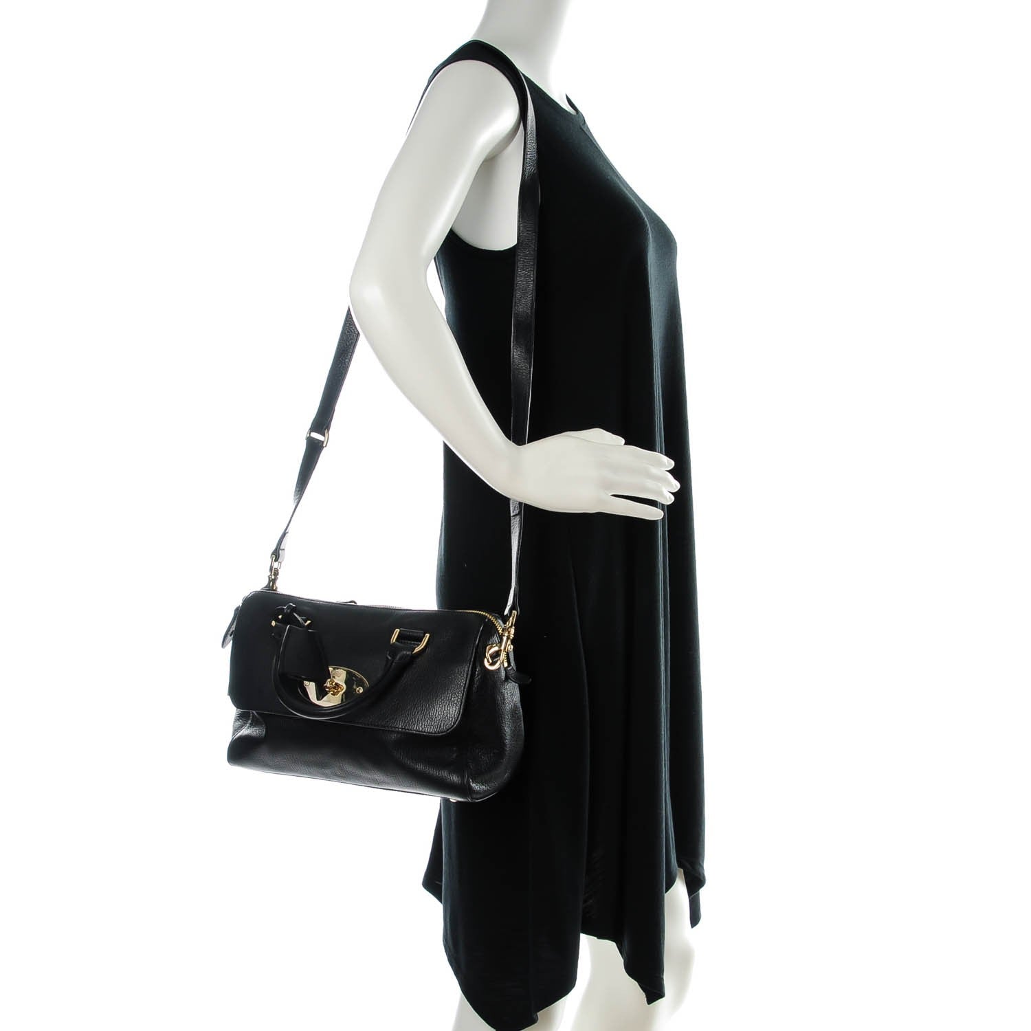 Mulberry Glossy Goatskin Small Del Rey Satchel Black 2 of 7