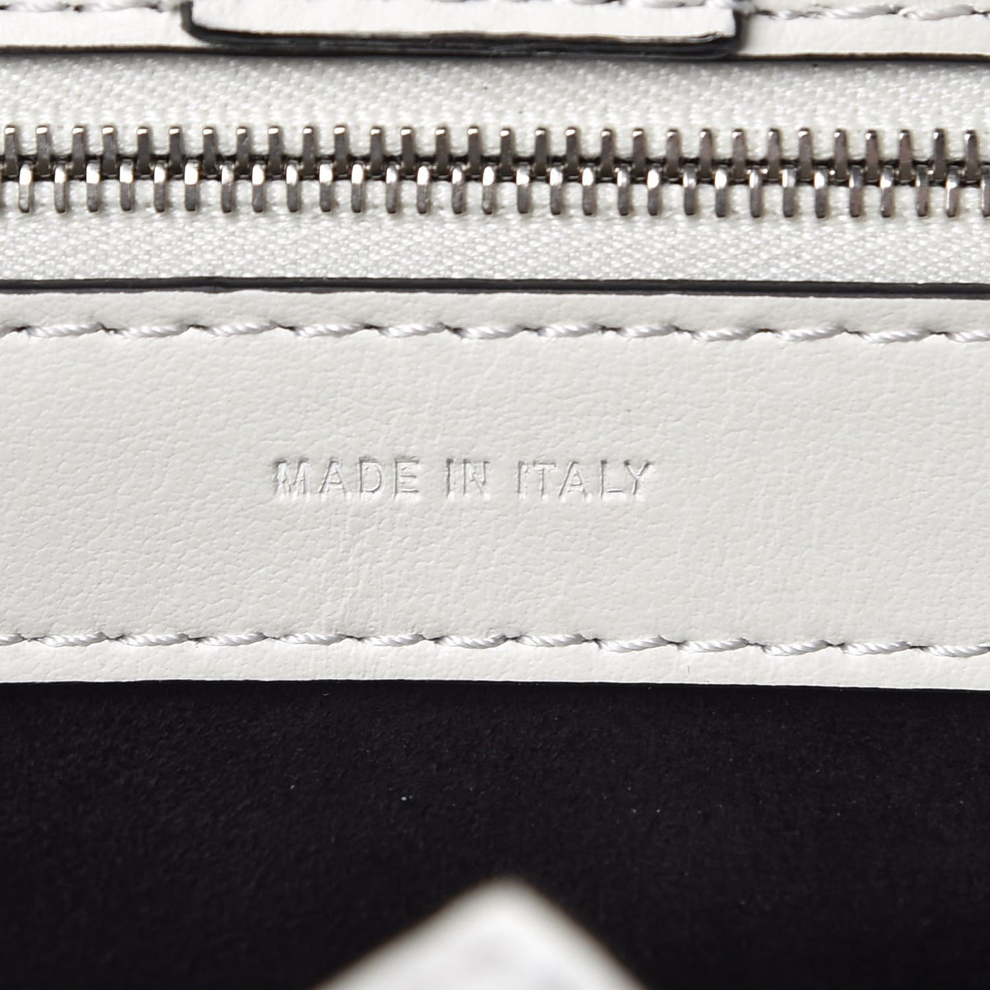 Vitello Century Velvet F is Fendi FF Embroidered Regular Runaway Satchel White Black