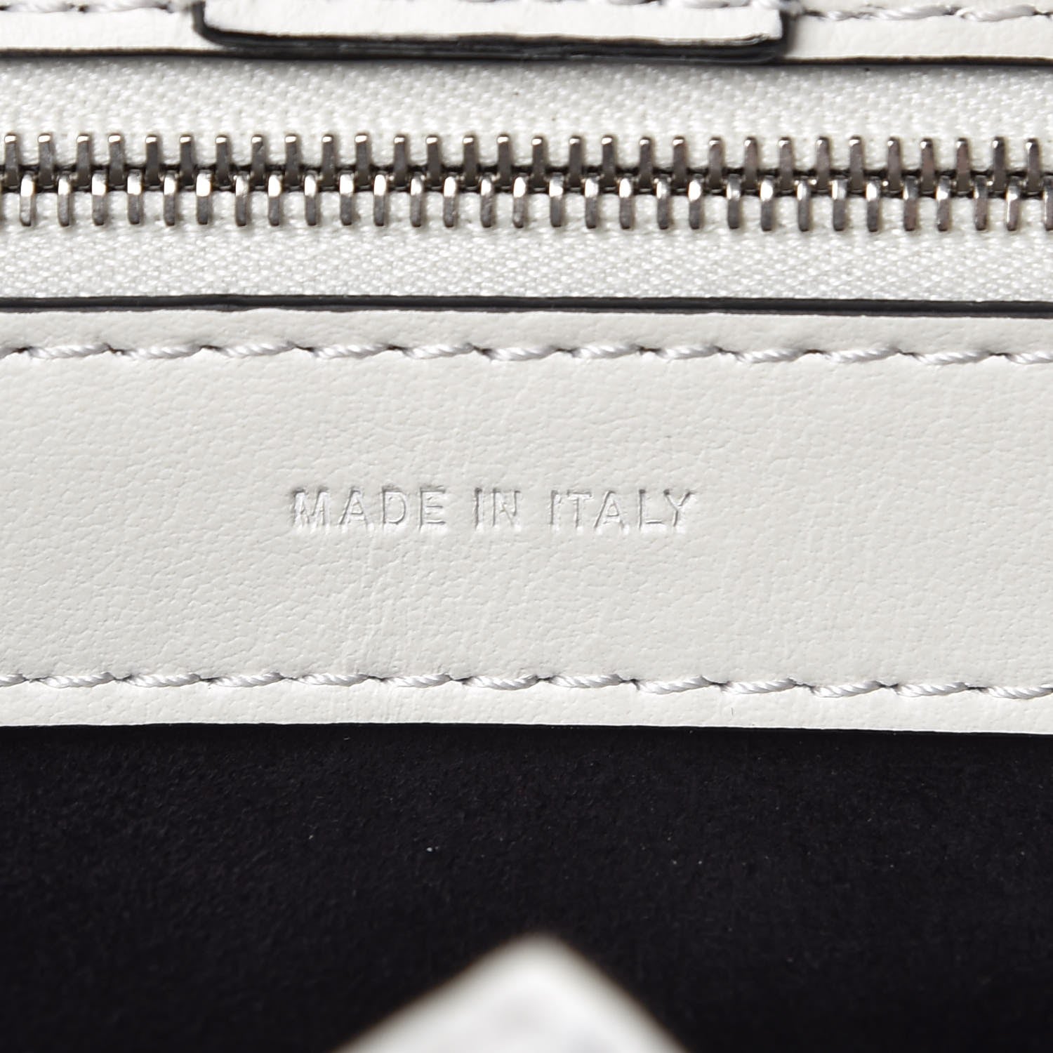 Fendi Vitello Century Velvet F is Fendi FF Embroidered Regular Runaway Satchel White Black 6 of 9