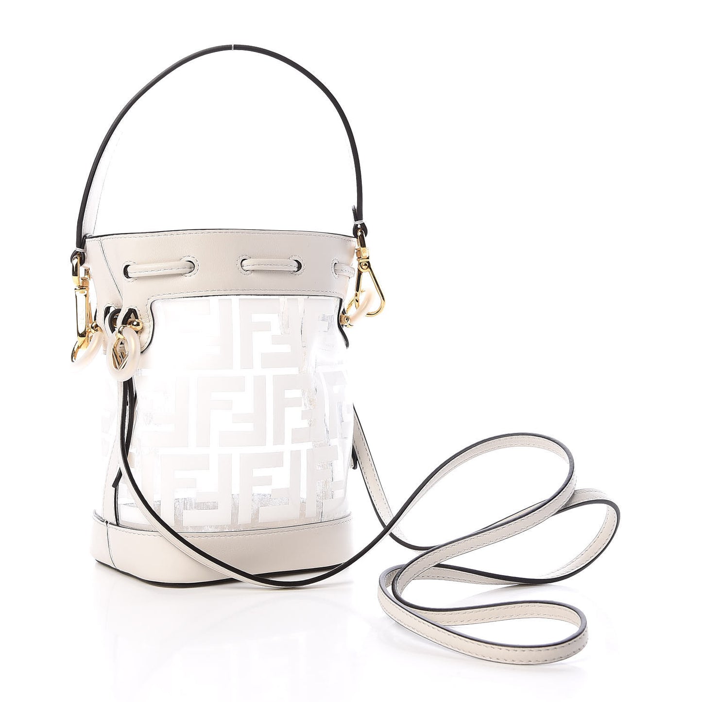 TPU FF Vitello Grace F is Fendi Mini Mon Tresor Bucket Bag White