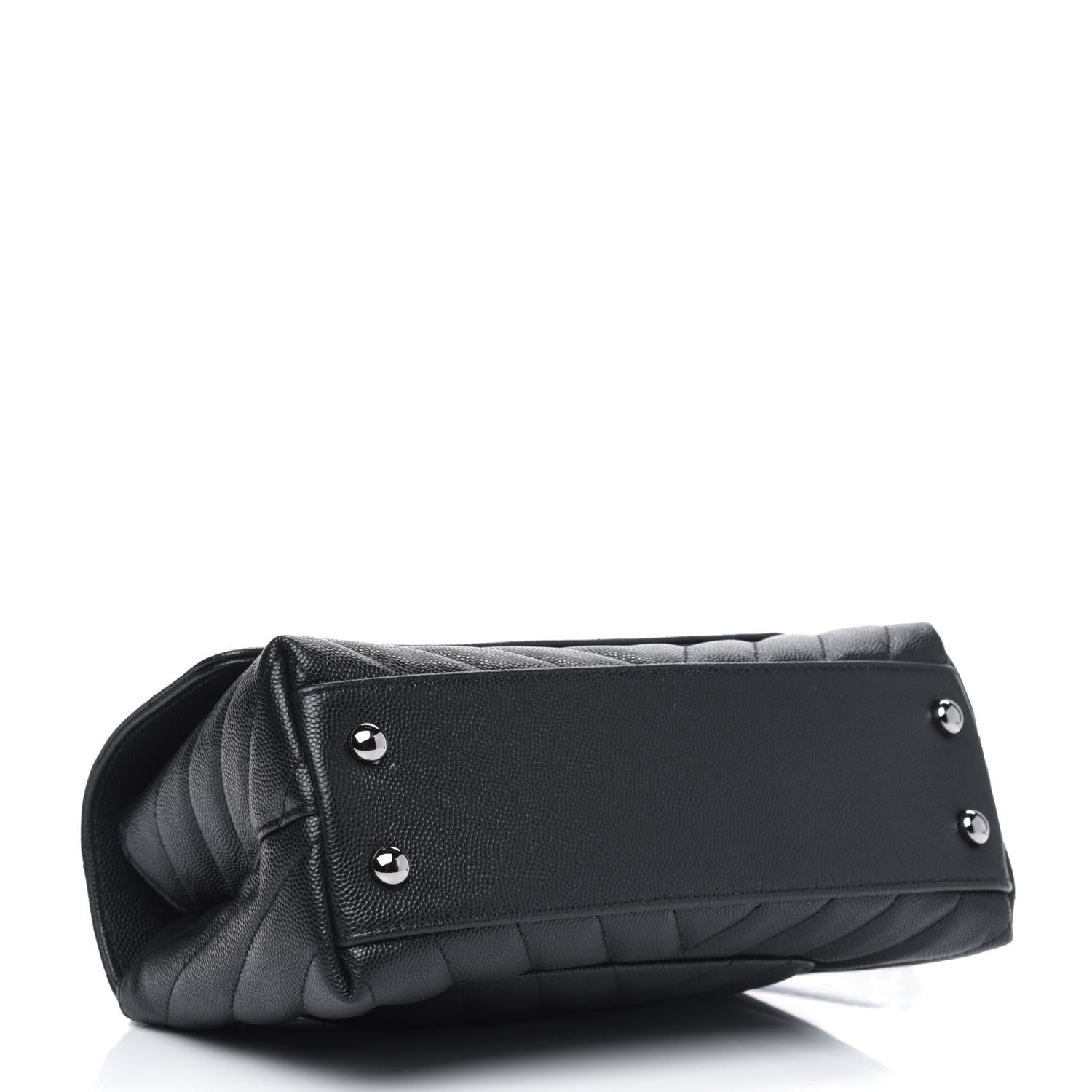 Chanel Caviar Chevron Quilted Mini Coco Handle Flap Black 3 of 4