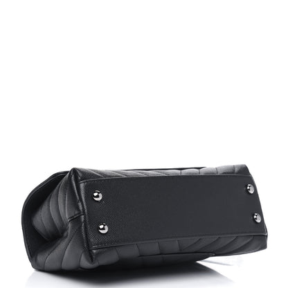 Chanel Caviar Chevron Quilted Mini Coco Handle Flap Black 3 of 4